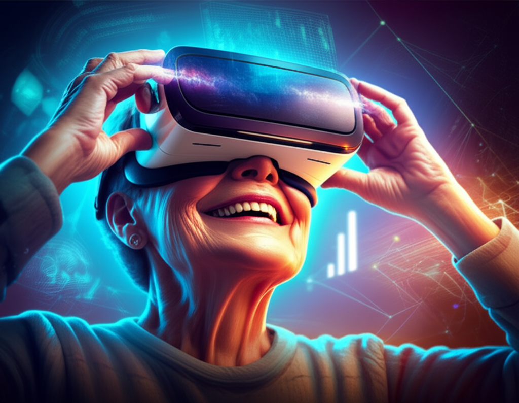 Elderly people connecting through VR